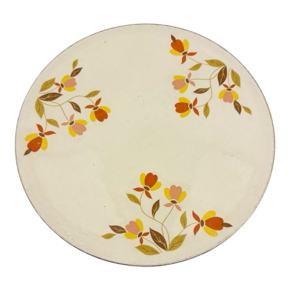 Vintage Hall‎ China Jewel Tea Autumn Leaf 9.5" Cake Trivet Plate - Picture 1 of 7